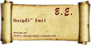 Buzgó Emil névjegykártya