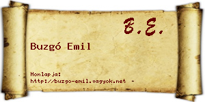Buzgó Emil névjegykártya